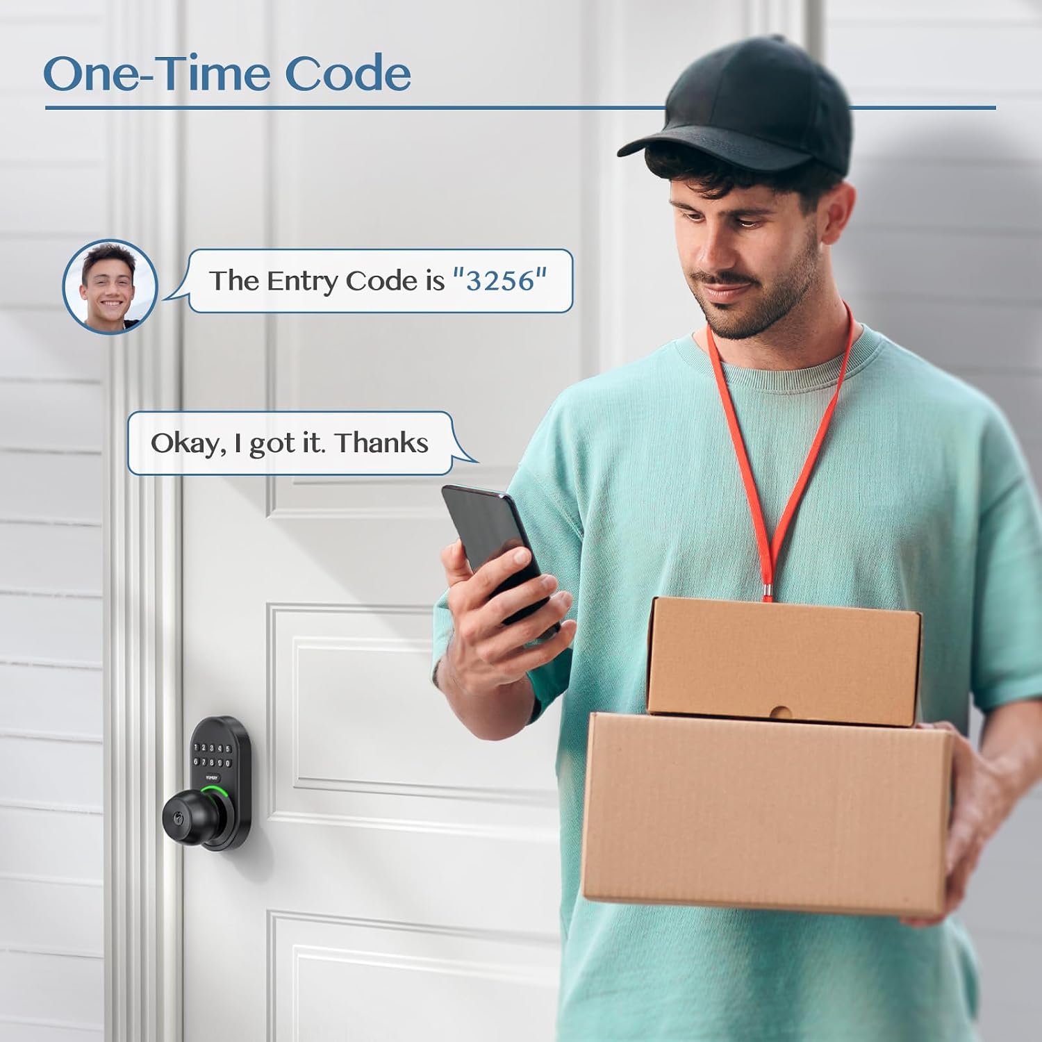 Keypad Smart Door Knob Lock, Yamiry Keyless Entry Digital Lock with Handle