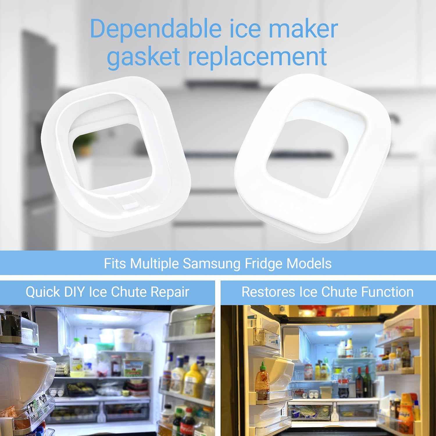 DA97-12594A Ice Chute Gasket Cap Replacement for Samsung Refrigerator - Compatible with RF28HMEDBSR RF28JBEDBSR Models - Durable Ice Maker Gasket