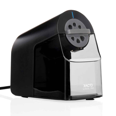 X-ACTO Pencil Sharpener, School Pro Electric Sharpener, Black, With Six Size Dial, XL Shavings Bin - Heavy Duty, Classroom Supplies