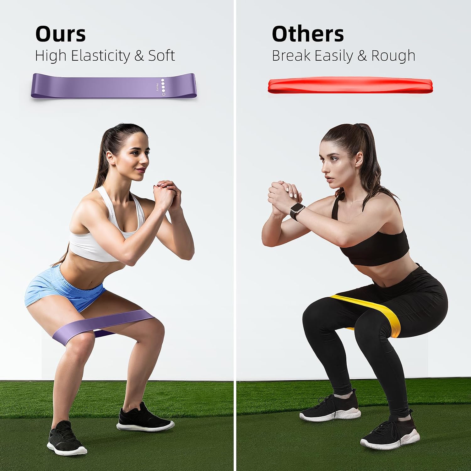 Resistance Bands for Working Out, 5-Pack Elastic Loop Exercise Bands for Strength Training Stretching, Home Gym Equipment for Pilates Yoga Physical Therapy, Leg Glute Arm Workout Kit for Women Men