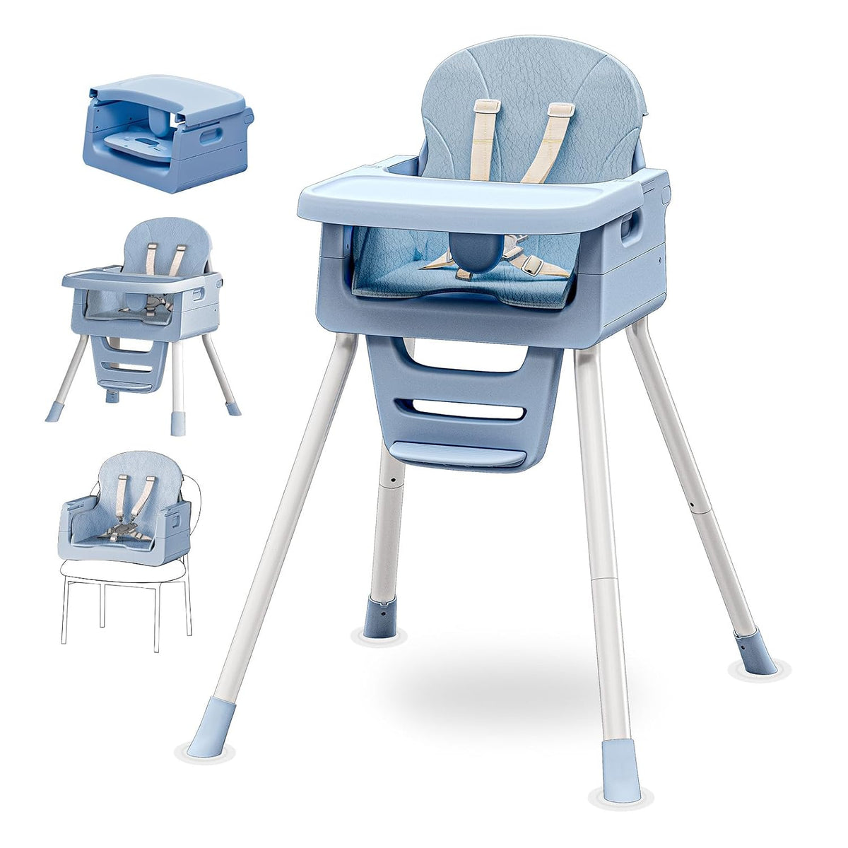 3-in-1 High Chair for Babies and Toddlers, Infant to Toddler Seating&Dining