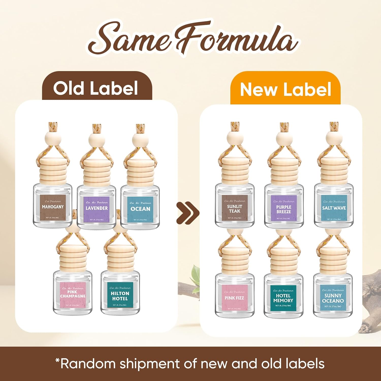 AROIC 6Pack Car Air Freshener, Hanging Essential Oil Air Freshener Diffuser