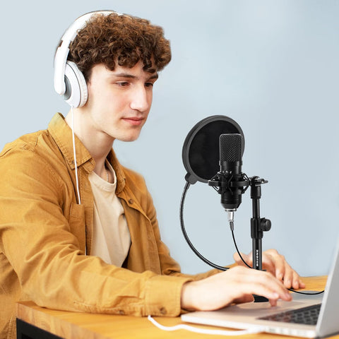 BILIONE Versatile Desktop Microphone Stand, Mic Stand Kit for Desk