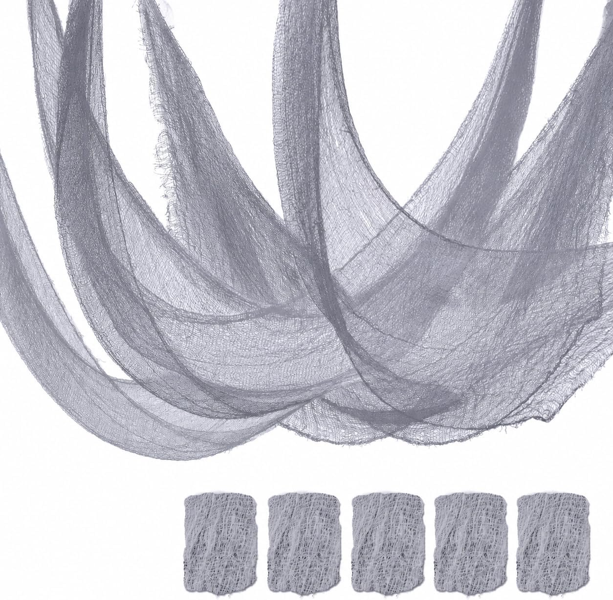 Set of 5 Gray Halloween Gauze Creepy Cloth Fabric Tapestry Decor Decoration