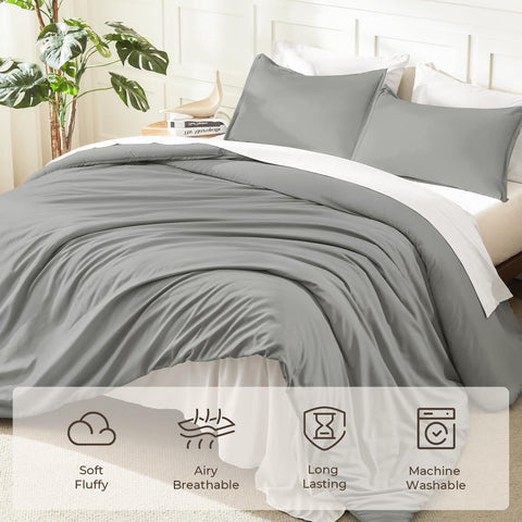 Litanika Comforter Full Size, 3 Pieces Lightweight Solid Bed Set
