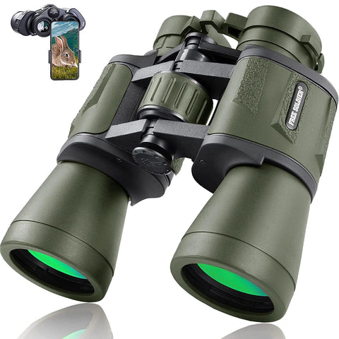 20x50 Hunting Binoculars for Adults High Powered with Low Light Night Vision - 28mm Large Eyepiece Professional Binoculars for Bird Watching Hiking Travel with BAK4 Prism FMC Lens, Green