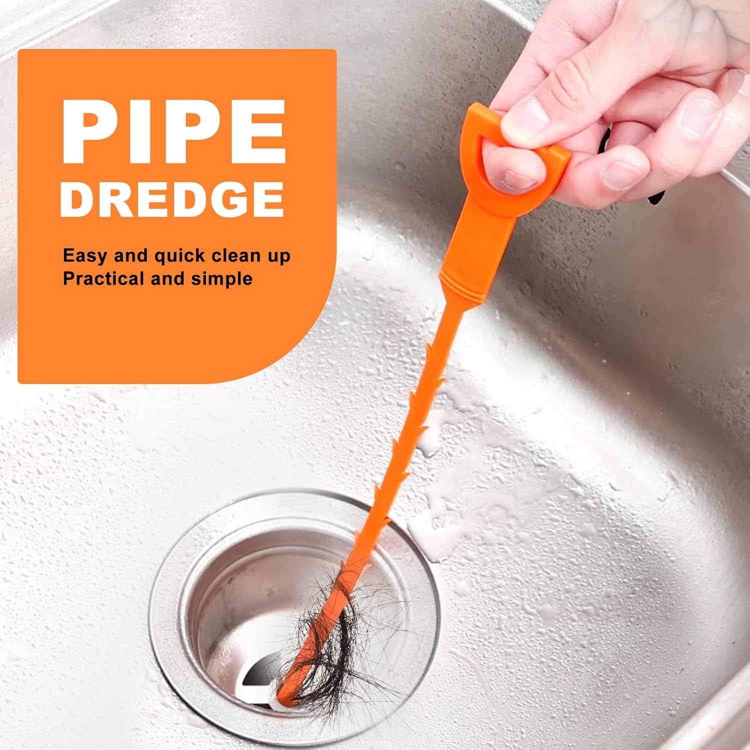 Drain Snake Clog Remover - 4 Pack 20 Inch Flexible Hair Tool