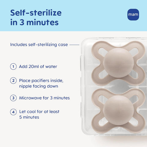 MAM Original Start Baby Pacifiers 0-3 Months, Glow in The Dark, 2 Pack