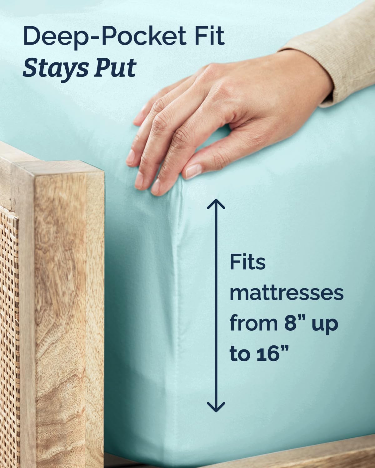 Twin XL 3 Piece Sheet Set - College Dorm Room Essentials - Spa Blue