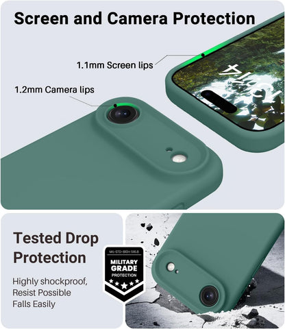 OTOFLY Magnetic for iPhone 17 Air Case,Compatible with Magsafe,Classic Liquid Silicone Mobile Phone Case,Integrated Camera Control Button,Anti-Scratch Microfiber Lining, Pine Green