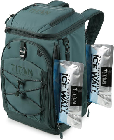 Titan Deep Freeze Ice Wall Backpack Cooler 30 Can Cooler Bag with Ice Packs