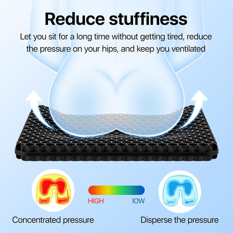 Gel Seat Cushion, Cooling Honeycomb Design for Office Chair Car Wheelchair