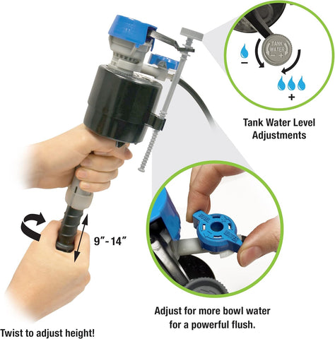 Fluidmaster K-400H-039 Toilet Fill Valve & 2-Inch Flapper Repair Kit