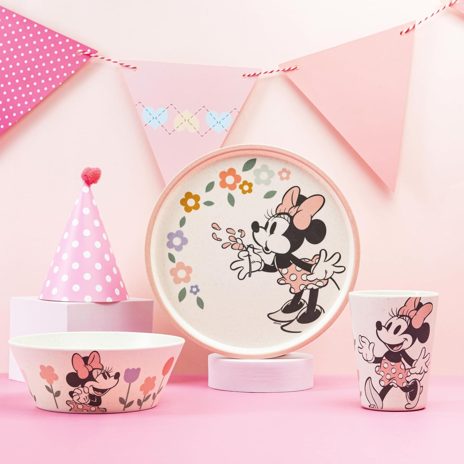 Zak Designs Minnie Mouse Kids Dinnerware Plate, Bowl & Tumbler, 3-Piece Set