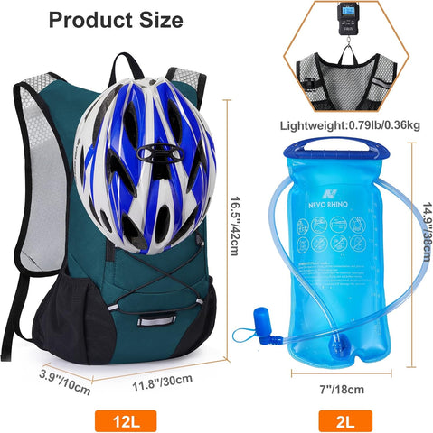 Lightweight Hydration Backpack, Running Backpack with 2L Water Bladder
