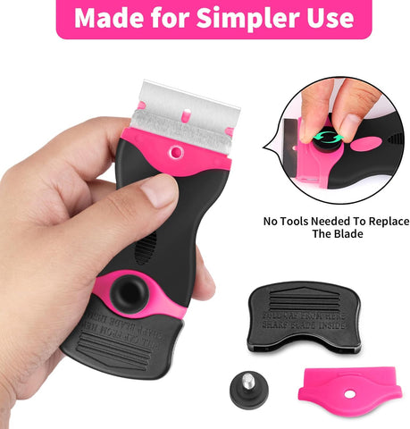 Razor Blade Scraper Tool Kit - 1Pack Razor Scraper & 20Pcs Extra Blades