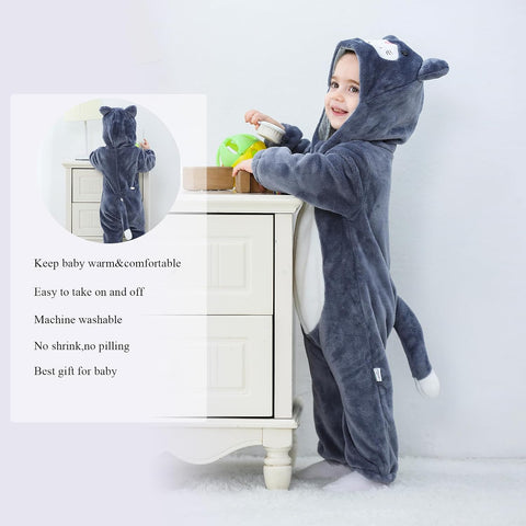 TONWHAR Baby Halloween Costume Hooded Romper – Infants Toddlers Animal Jumpsuit for Fall Winter Kids Daily Playwear