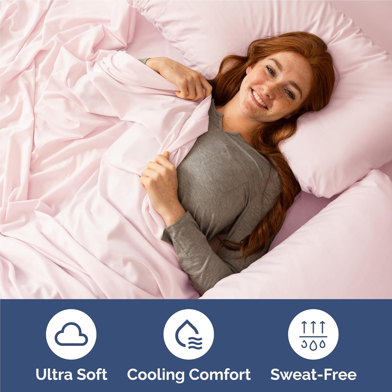 Full Size 4 Piece Sheet Set - Breathable & Cooling Sheets - Lavender Pink