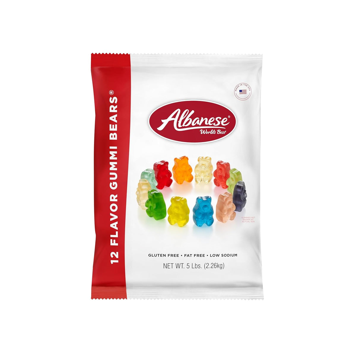 Albanese World's Best 12 Flavor Gummi Bears | 5lbs of Fruit Bulk Candy