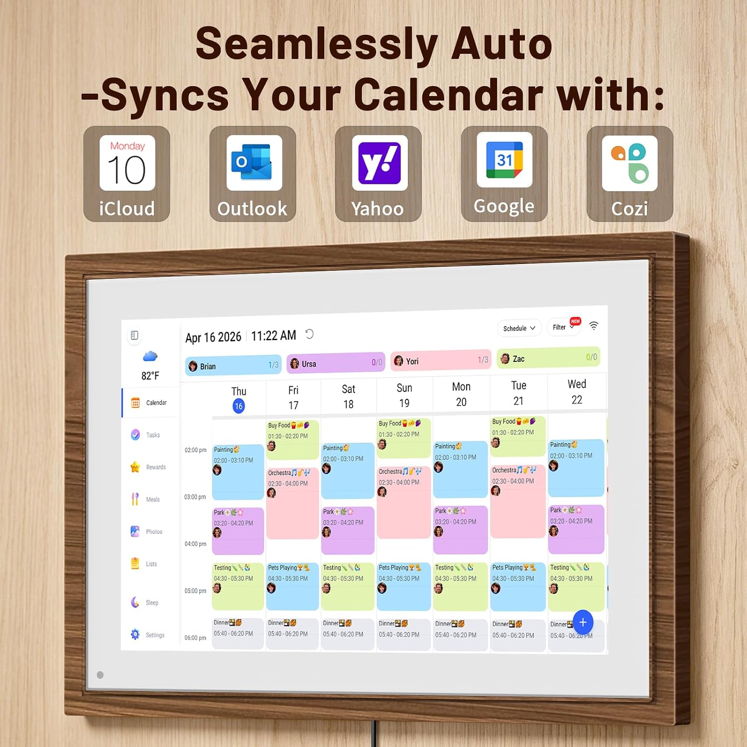 10.1" Digital Calendar Wall Touch Screen, No-Subscription, Smart Calendar