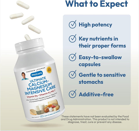 ANDREW LESSMAN ProCaps Calcium-Magnesium Intensive Care K2 MK7, 360 Ct