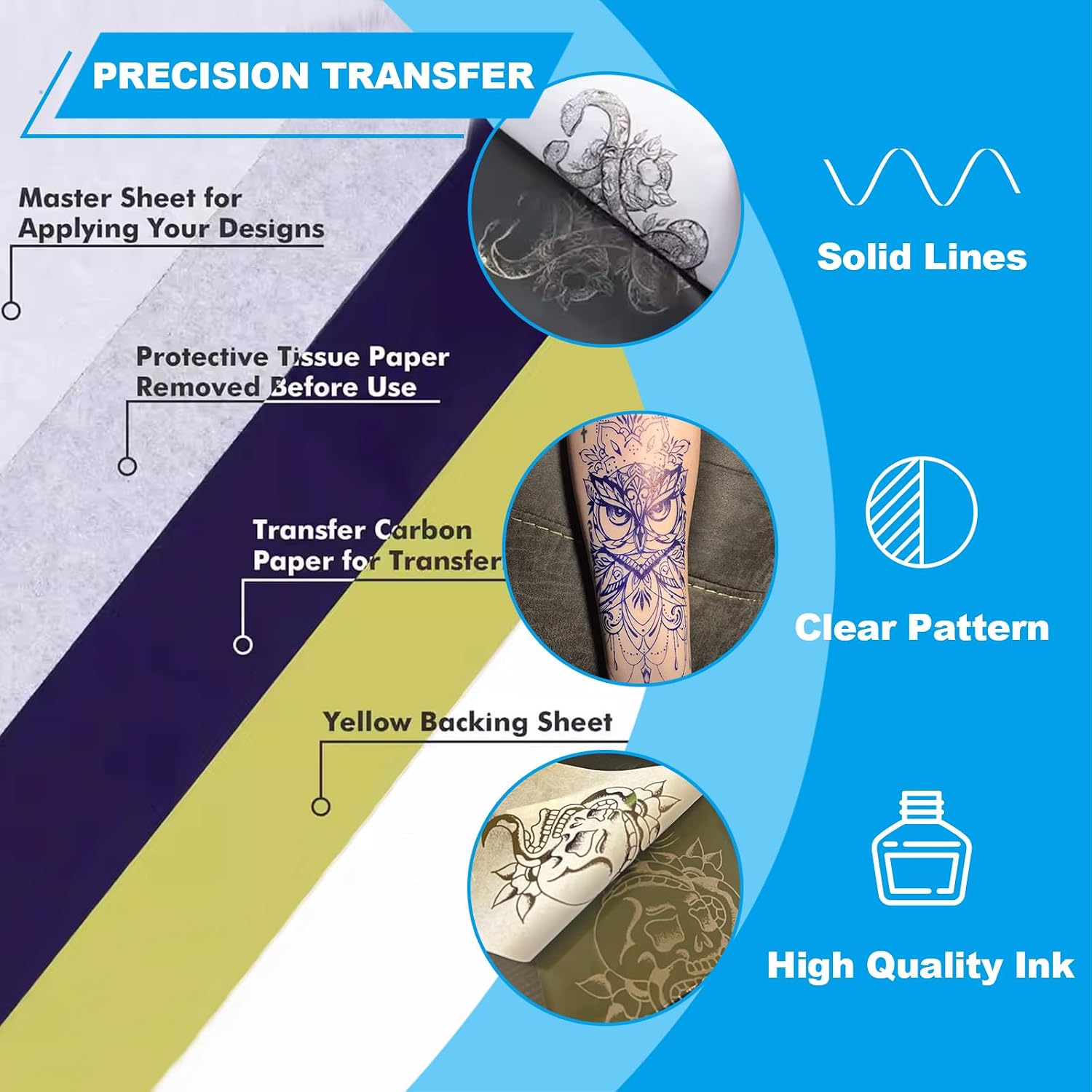 Emalla Tattoo Transfer Paper 100 Sheets Thermal Stencil Paper for Tattooing