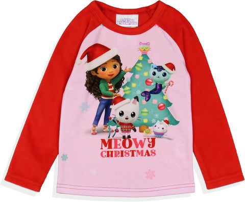 Gabby's Dollhouse Toddler Girls' Meowy Christmas Show Sleep Pajama Set