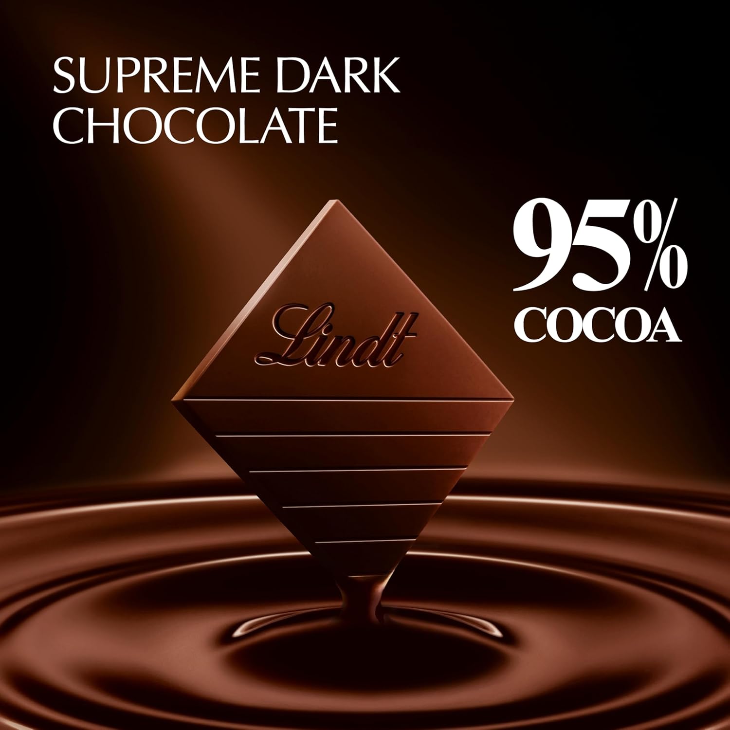 Lindt EXCELLENCE 95% Cocoa Dark Chocolate Candy Bar, 2.8 oz., 12 Pack