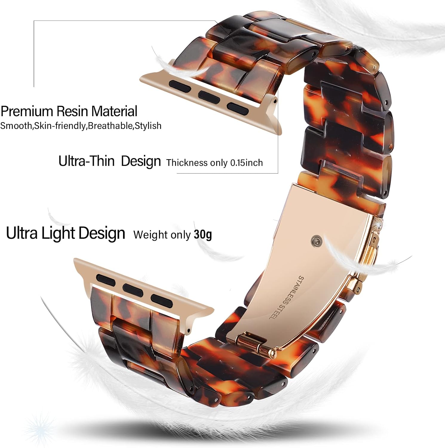 HOPO Resin Bands Compatible With Apple Watch Band iWatch Band For Women Men