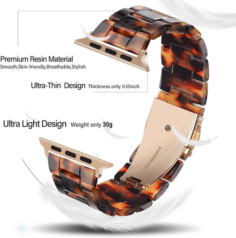 HOPO Resin Bands Compatible With Apple Watch Band iWatch Band For Women Men