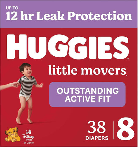 Huggies Little Movers Diapers Size 8, 38 Count