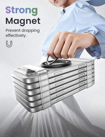 Lamicall Magnetic Phone Ring Grip Holder for MagSafe, Crystal Clear Black