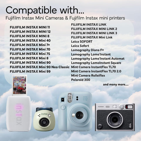 Fujifilm Instax Mini Instant Film, 80 Sheets – White Daylight ISO 800 for Instax Mini 13, 12, 11, 41 Cameras –Bundeld with The Tudak Store Microfiber Cleaning Cloth