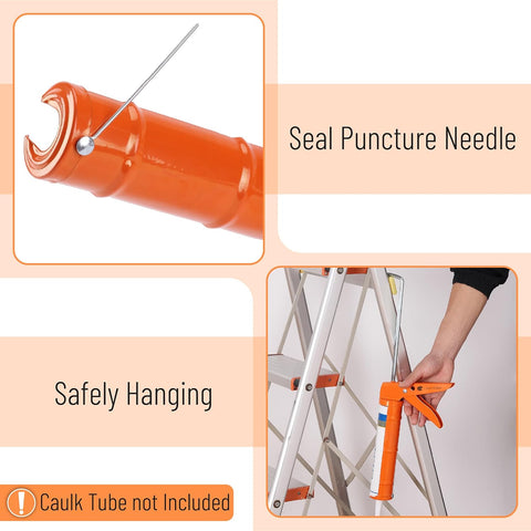 Bates- Caulking Gun, 10:1 Thrust Ratio, Orange, No Drip Sealant Gun