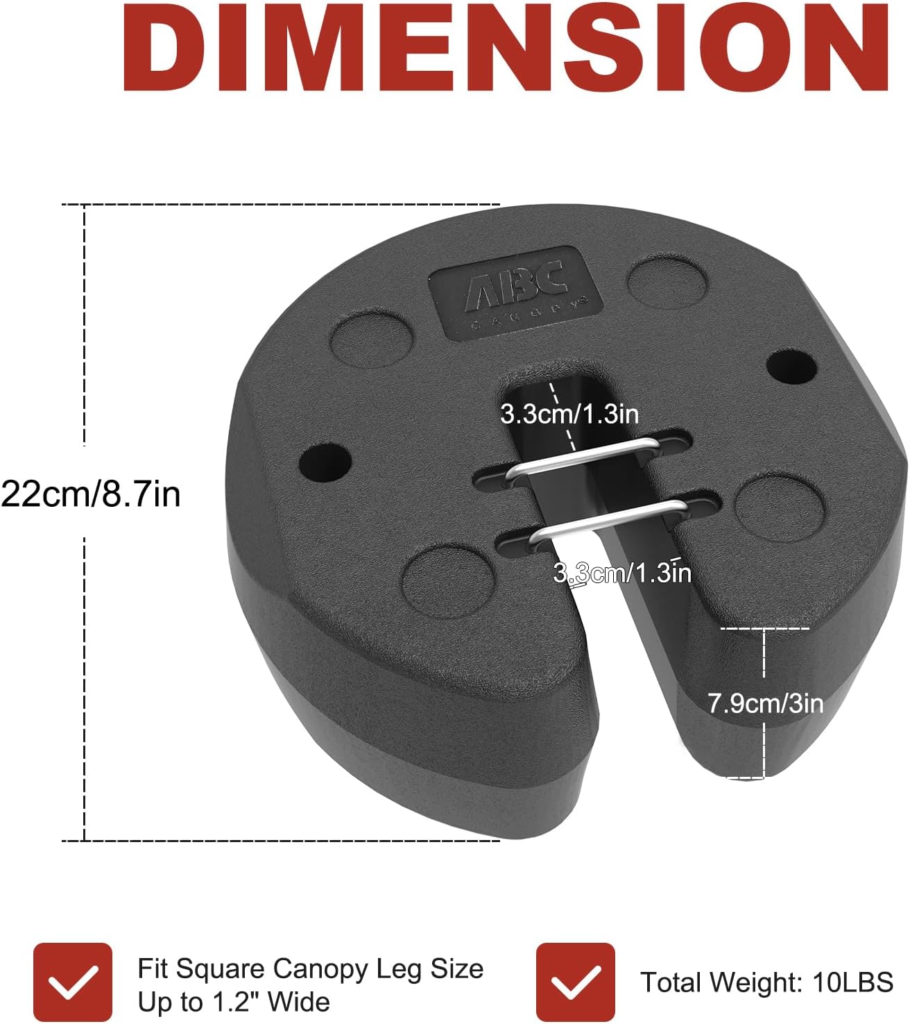 ABCCANOPY 10LBS Easy Canopy Weights with Lock Design No Sliding,1 Pack