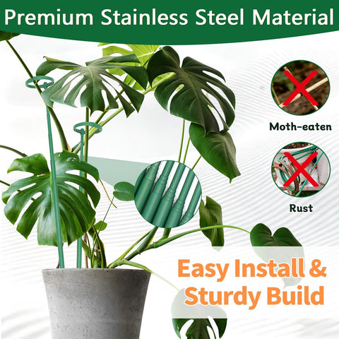 Telescoping Monstera Plant Stakes, 12.5-48.4IN Indoor Plant Support- 3Pack