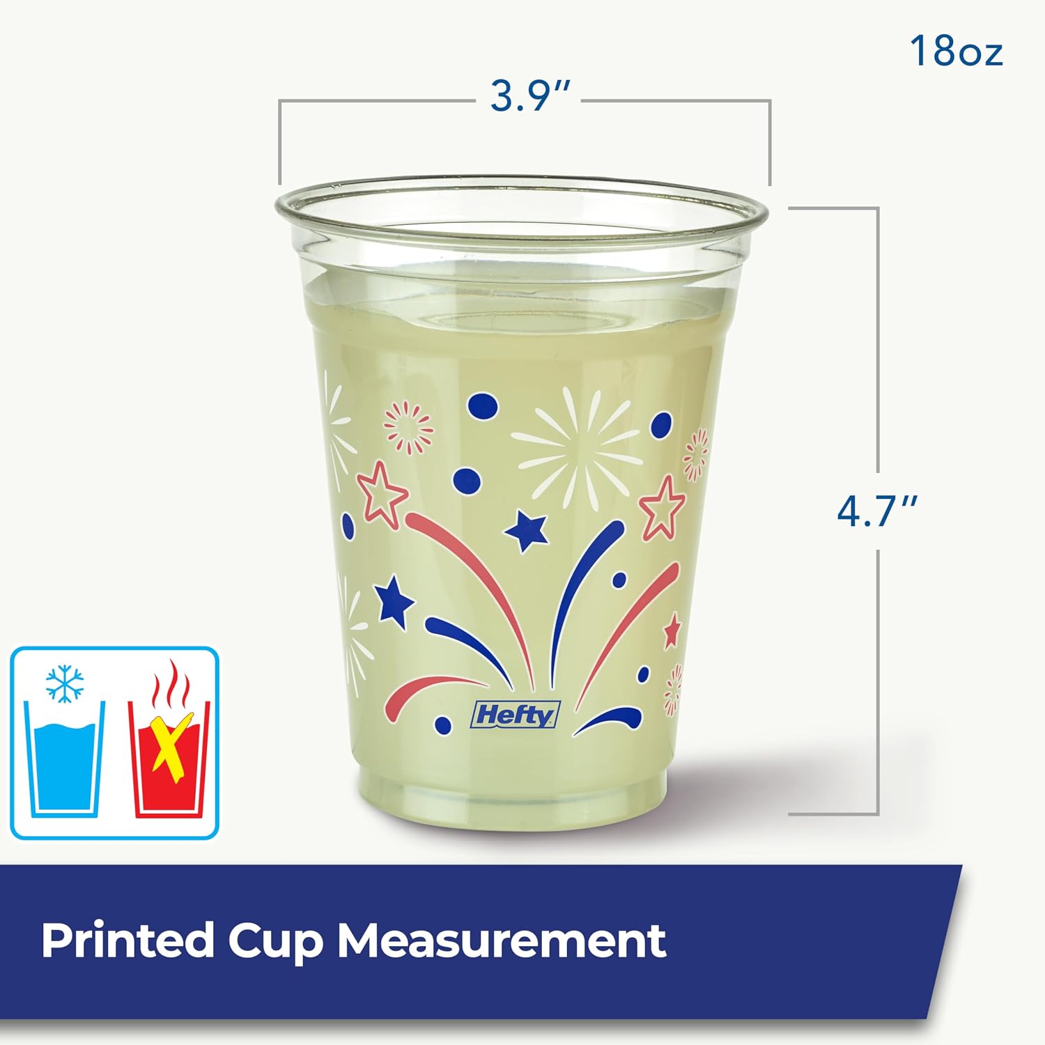 Hefty Party On Disposable Party Cups, Patriotic Color Pack, 76ct