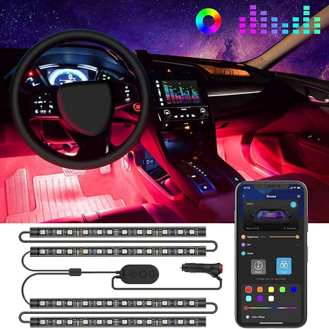 Govee Car LED Lights, RGB Smart Car Interior Lights, App Control