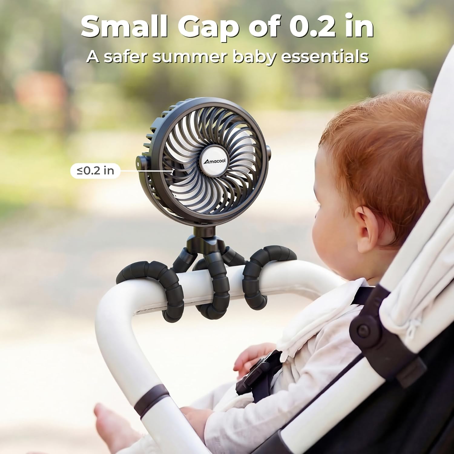 AMACOOL Battery Operated Stroller Fan, Portable Clip On Fan Rechargeable