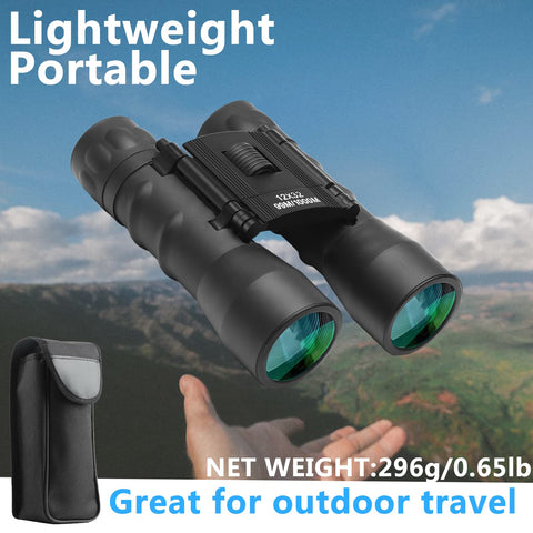 Anourney 12X32 Professional HD Compact Binoculars, Large Eyepiece Binocular for Adults Kids, Easy Focus Binoculars for Bird Watching, Hiking, Traveling, Outdoor Scenery and Sports Events