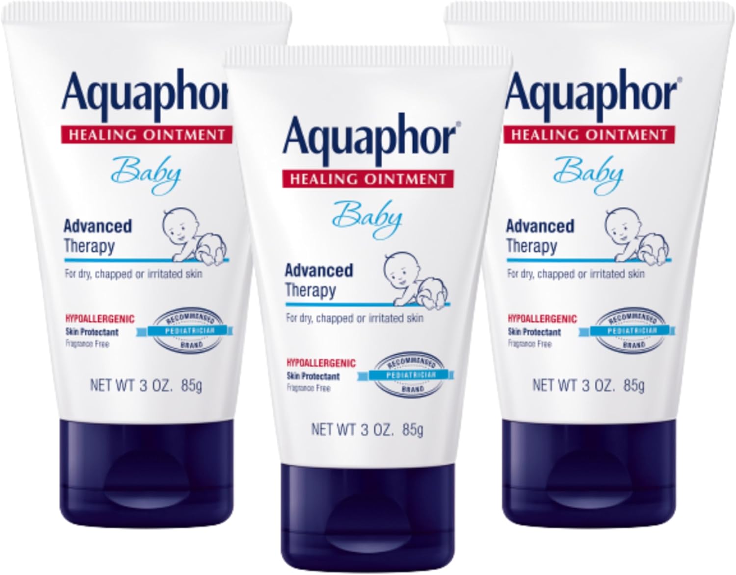 Aquaphor Baby Advanced Therapy Healing Ointment, Multipack, 3 x 3 OZ