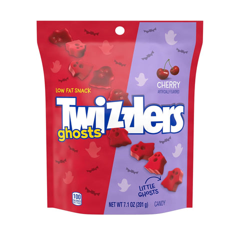 TWIZZLERS Ghosts Cherry Flavored Chewy, Halloween Candy Bag, 7.1 oz (Pack of 3)