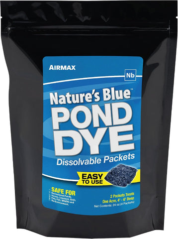 Airmax Nature's Blue Pond Dye Packets, 4 Soluble Packets