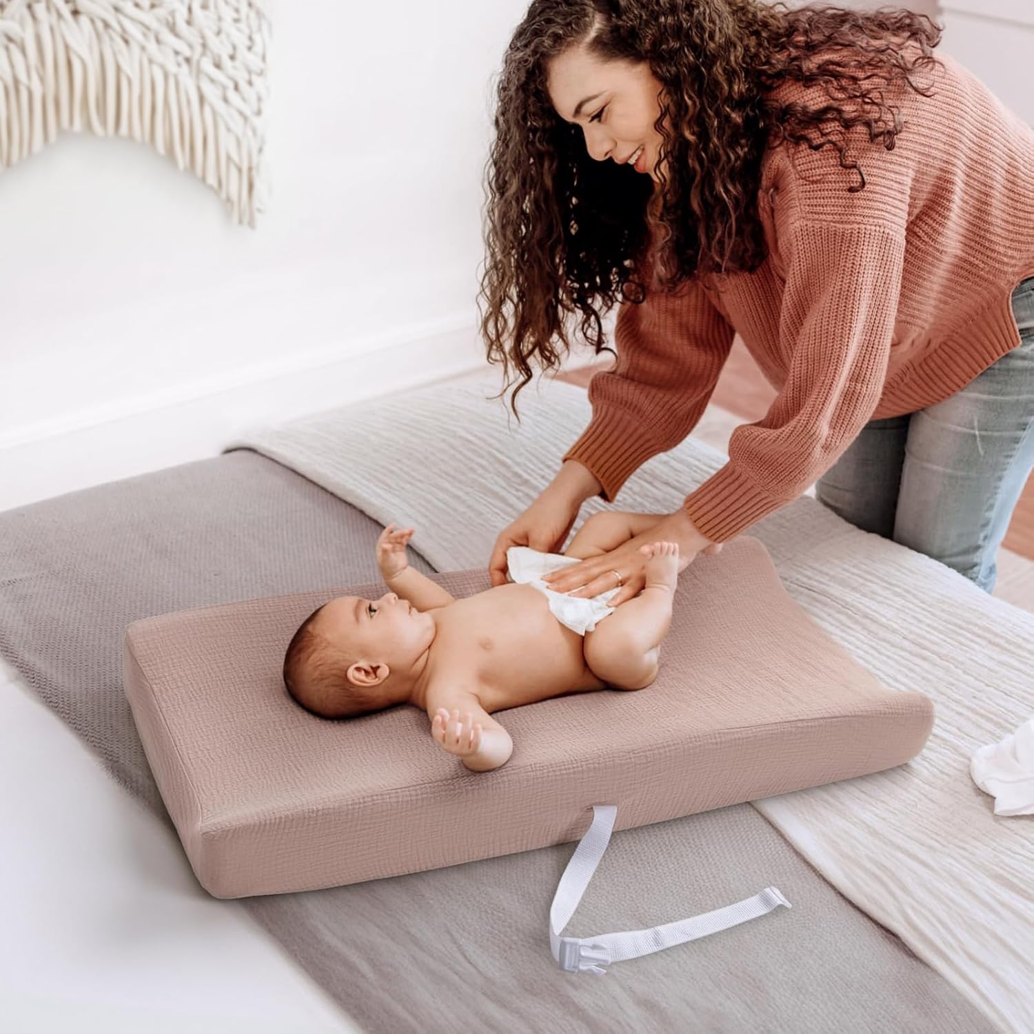 lulumoon Muslin Changing Pad Cover: 32x16 Fit Standard Rectangle Pad