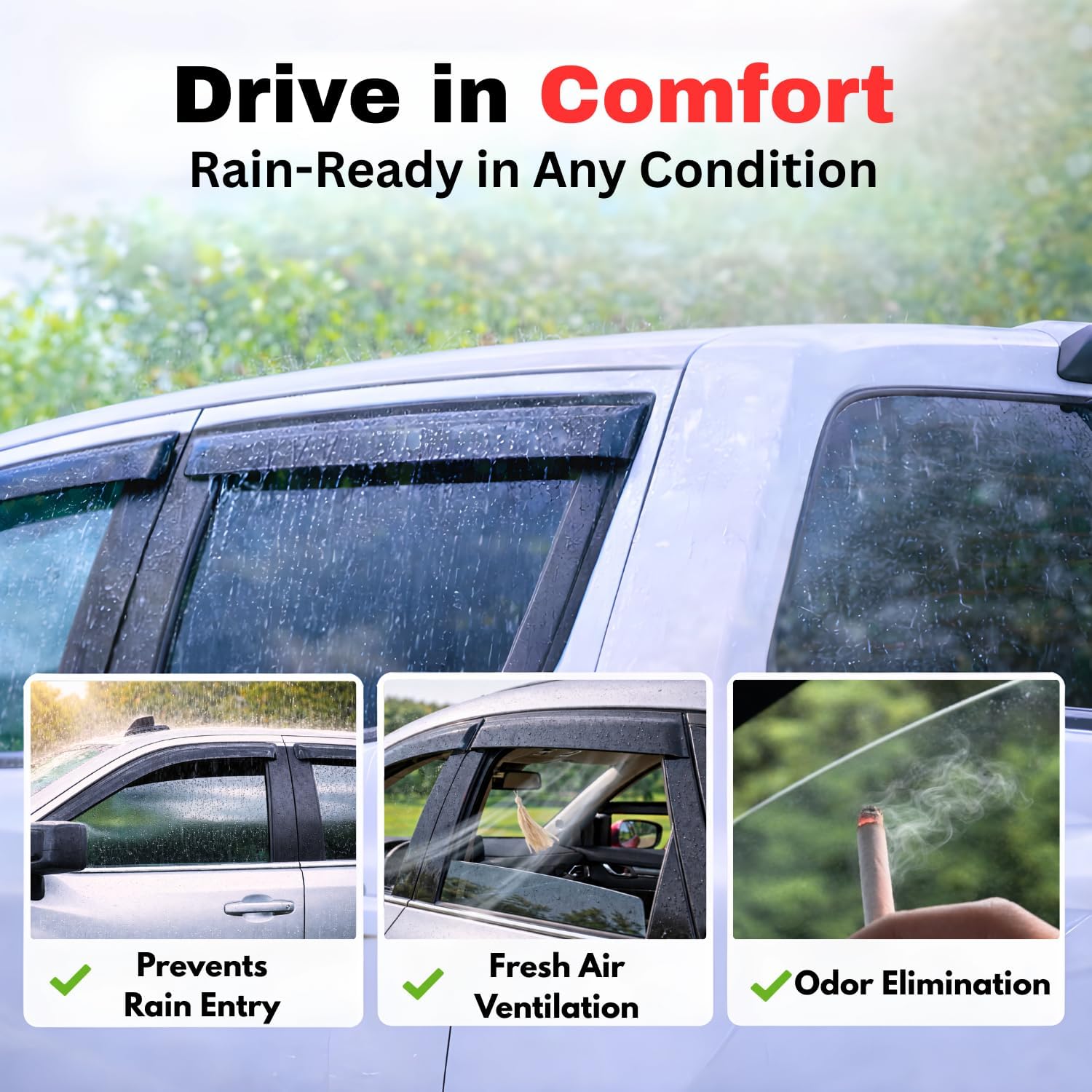 KPY Rain Guards Fit for 2004-2009 Lexus RX330 RX350 RX400h, Out-Channel Window Visors Vent Wind Deflectors 4PC, Car Accessories for 04-09 Lexus RX Series