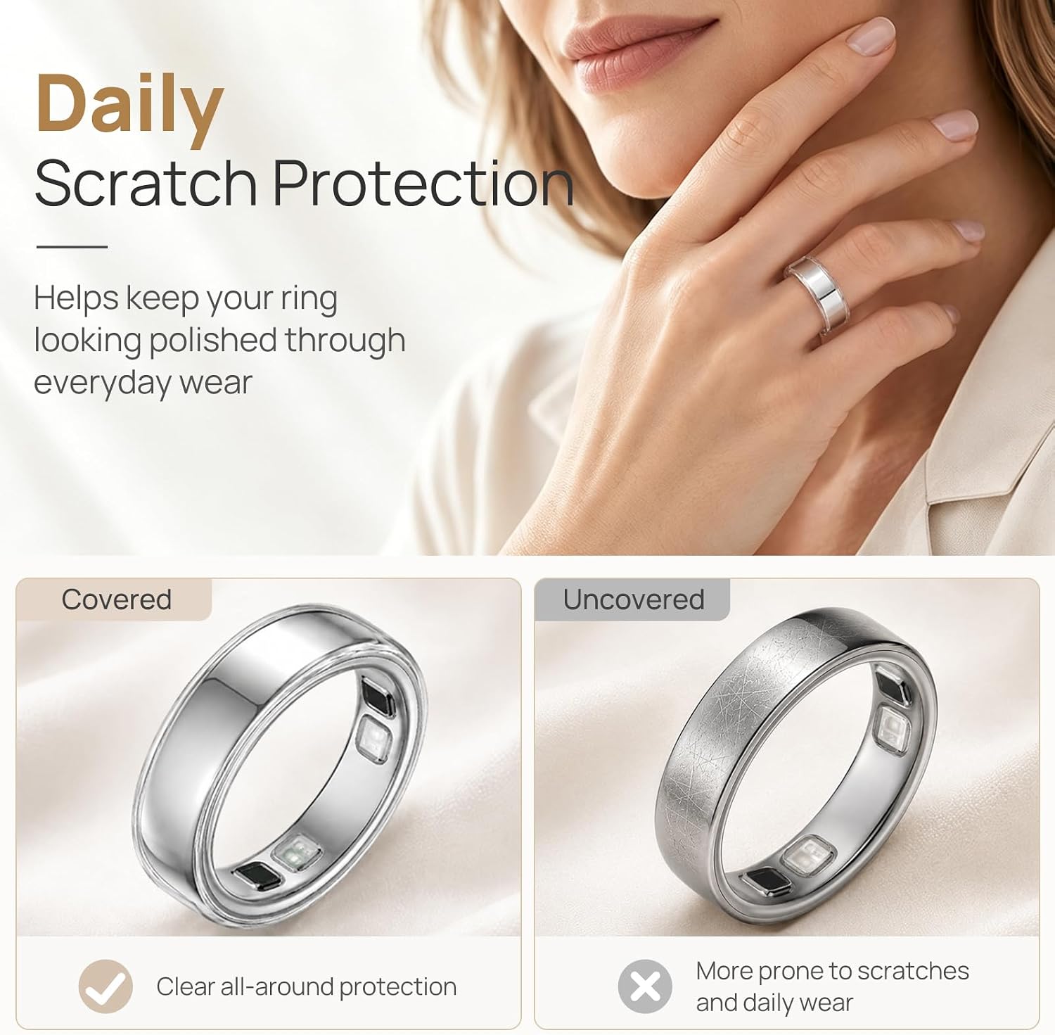 3 Pack Clear Ring Cover Compatible with Oura Ring 5
