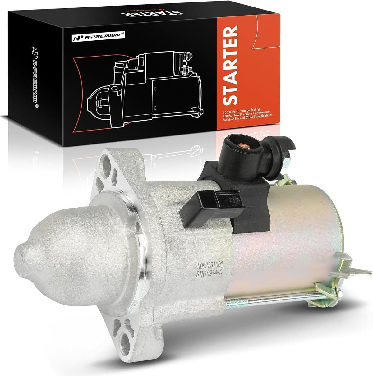 A-Premium Starter Motor, 12V 1.6KW 9 Teeth CW, Compatible with Honda
