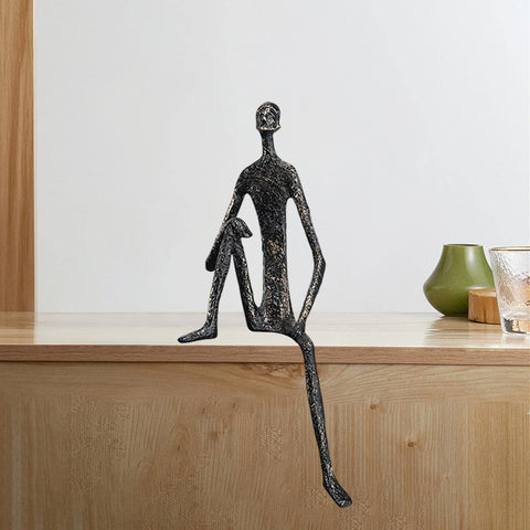 Dualoai Abstract Human Figure, Statue, Collectible Art Sculpture, for Living Room and, Table Decoration, Birthday Gift, C 9x9x28cm