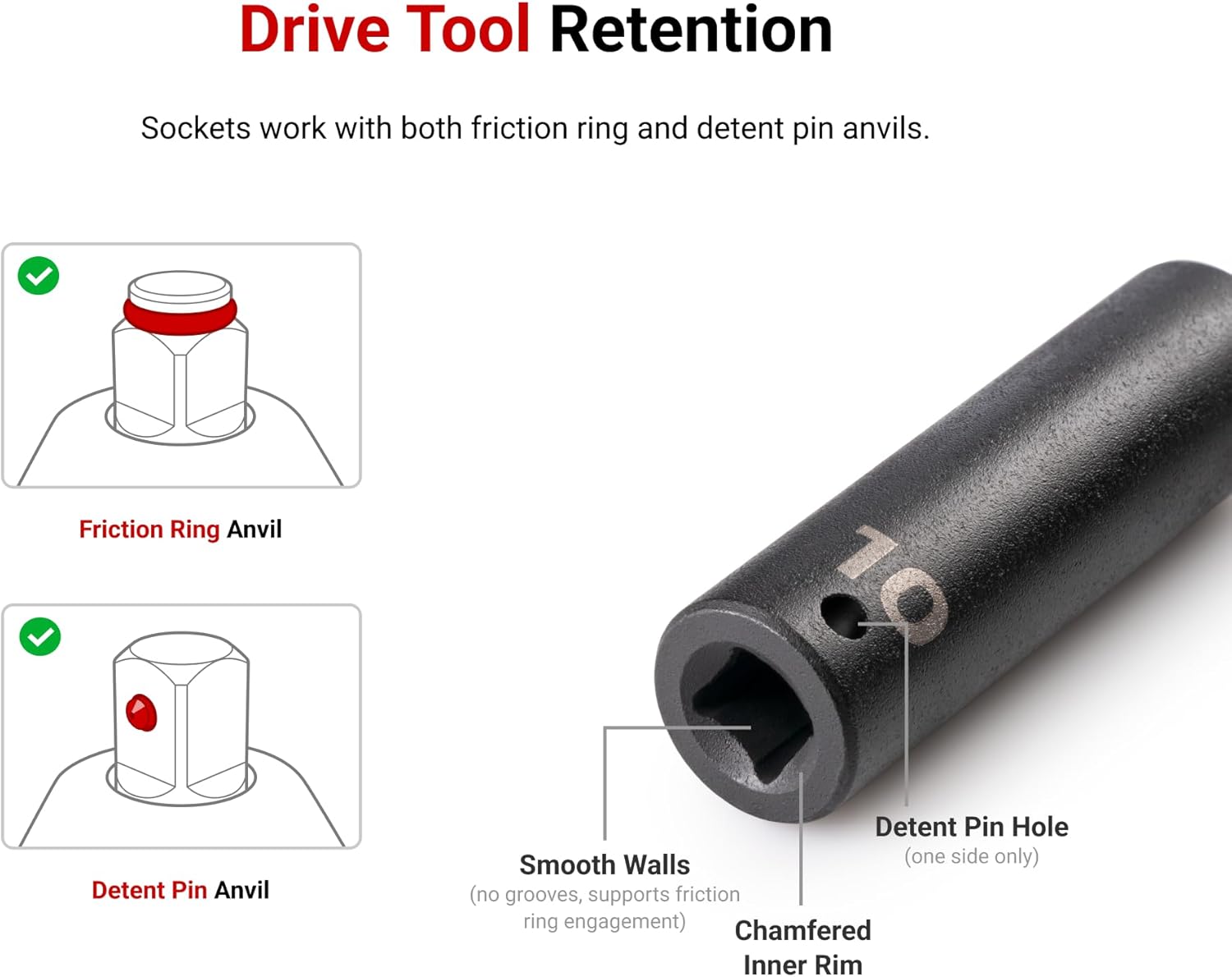 TEKTON 1/2 Inch Drive x 11 mm 6-Point Impact Socket | SID23111
