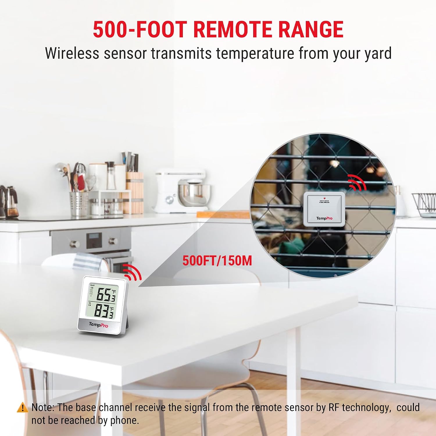 TempPro TempAir Indoor Outdoor Thermometer Wireless 500FT